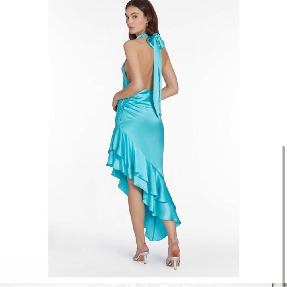 Amanda Uprichard Shaena Silk Halter Dress - Picture 2 of 8